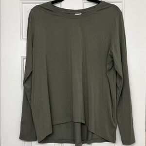 Athleta Work with Ease Olive Green Long Sleeve Top- Size Small